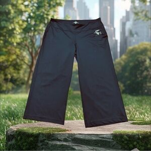 Paradox, Black Wide-Leg Cropped Pants, Size Large 🏃♀️➡️